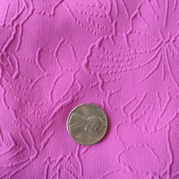 Catherines Shirt Top Blouse 5X 34W 36W Fuchsia Pink Textured Stretch Short Slv - Picture 3 of 12